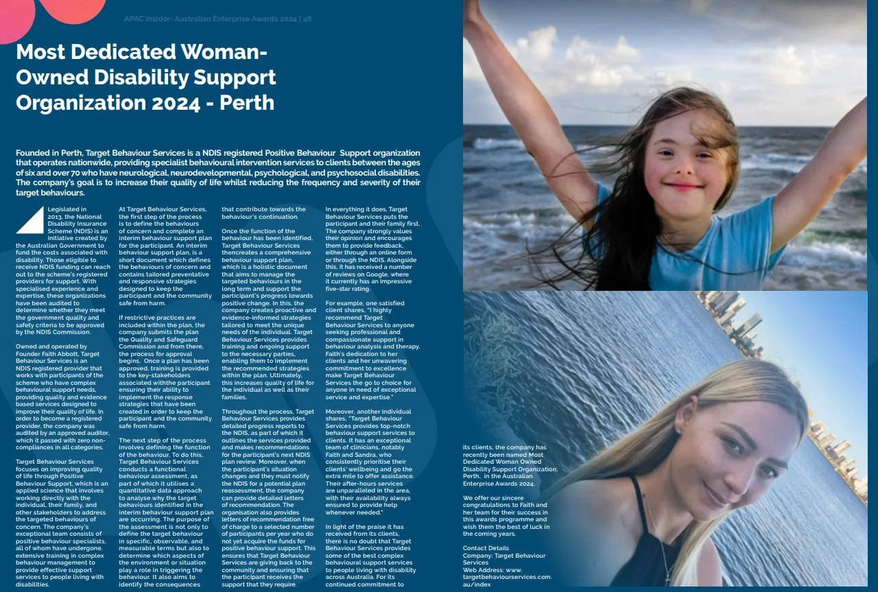 Most dedicated Woman Owned Disability Support Organisation article Perth 